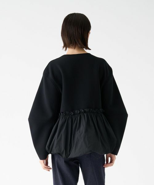 LANVIN COLLECTION / ランバン コレクション テーラードジャケット | ペプラムタフタニットジャケット | 詳細3