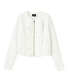 LANVIN COLLECTION / ランバン コレクション テーラードジャケット | フロントラッフルニットジャケット