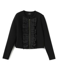 LANVIN COLLECTION / ランバン コレクション テーラードジャケット | フロントラッフルニットジャケット