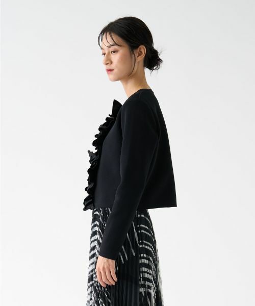 LANVIN COLLECTION / ランバン コレクション テーラードジャケット | フロントラッフルニットジャケット | 詳細11