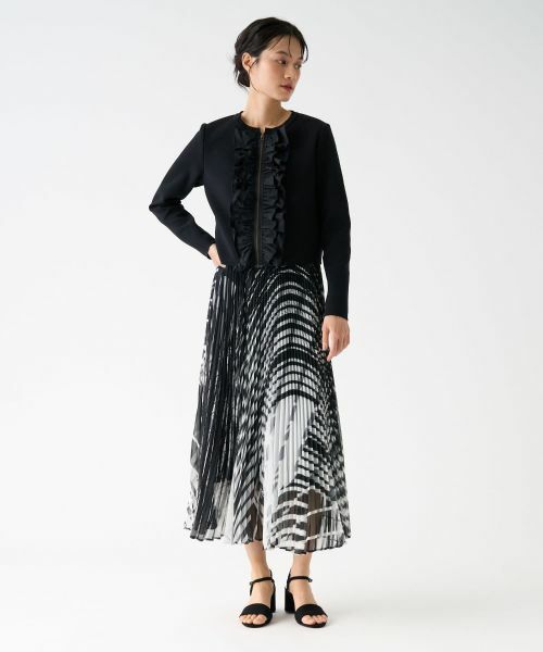 LANVIN COLLECTION / ランバン コレクション テーラードジャケット | フロントラッフルニットジャケット | 詳細13