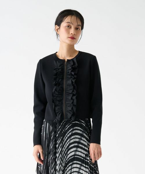 LANVIN COLLECTION / ランバン コレクション テーラードジャケット | フロントラッフルニットジャケット | 詳細8