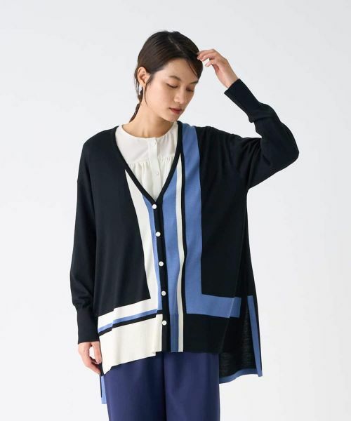 LANVIN COLLECTION / ランバン コレクション ニット・セーター | インターシャ天竺カーディガン | 詳細1