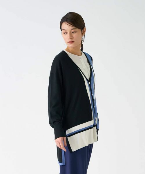 LANVIN COLLECTION / ランバン コレクション ニット・セーター | インターシャ天竺カーディガン | 詳細4