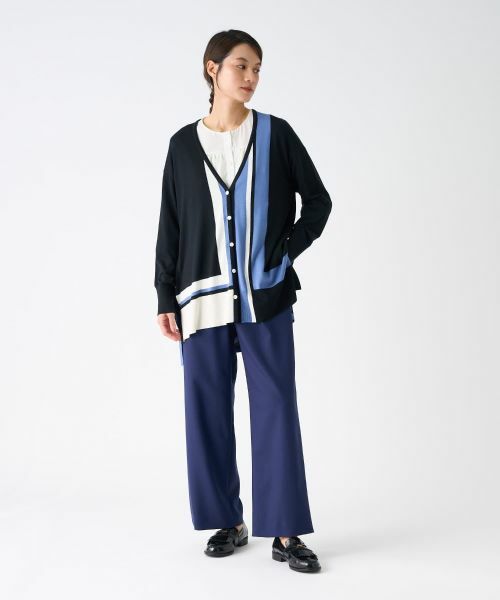 LANVIN COLLECTION / ランバン コレクション ニット・セーター | インターシャ天竺カーディガン | 詳細6