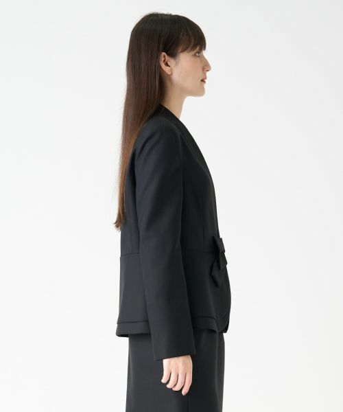 LANVIN COLLECTION / ランバン コレクション テーラードジャケット | シルクウールフロントリボンジャケット | 詳細11