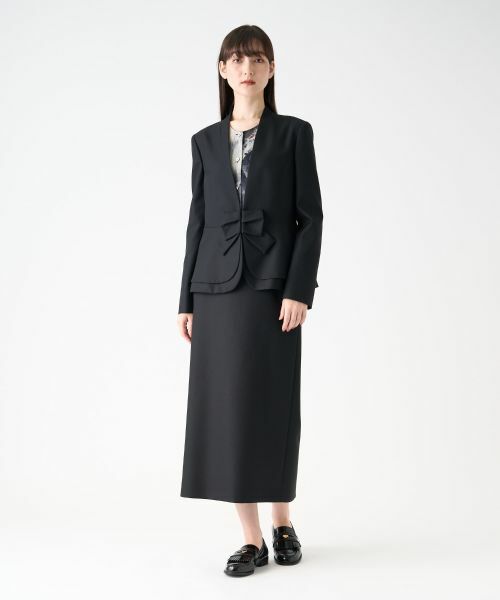 LANVIN COLLECTION / ランバン コレクション テーラードジャケット | シルクウールフロントリボンジャケット | 詳細13