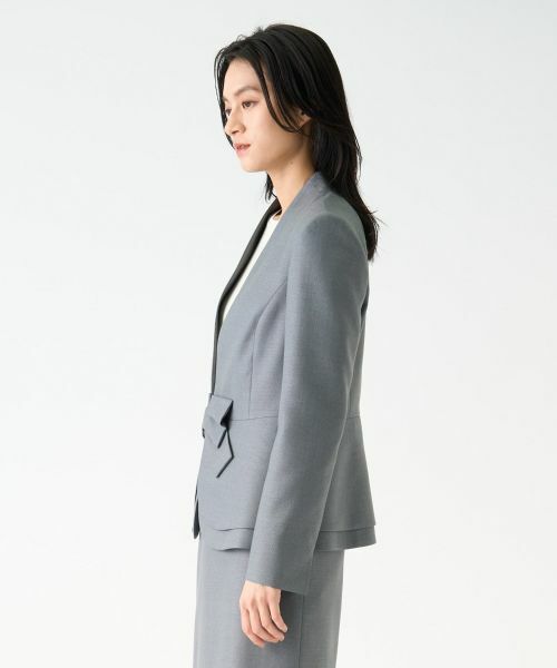 LANVIN COLLECTION / ランバン コレクション テーラードジャケット | シルクウールフロントリボンジャケット | 詳細2