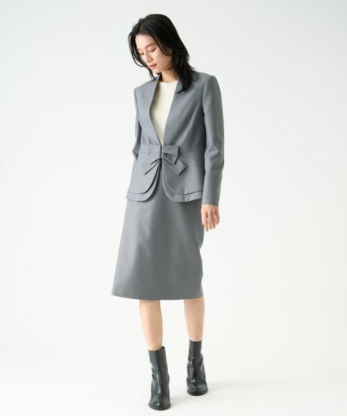 LANVIN COLLECTION / ランバン コレクション テーラードジャケット | シルクウールフロントリボンジャケット | 詳細6