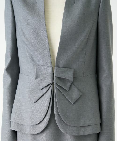 LANVIN COLLECTION / ランバン コレクション テーラードジャケット | シルクウールフロントリボンジャケット | 詳細7