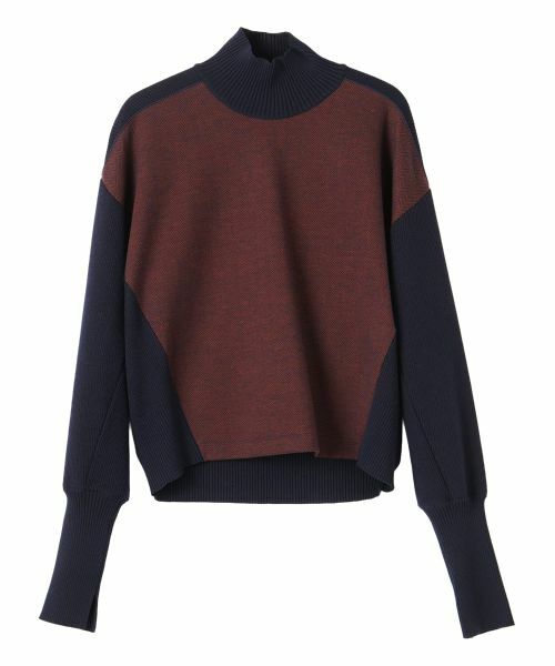 LANVIN COLLECTION / ランバン コレクション カットソー | ヘリンボーンジャカードカットソー（レッド）