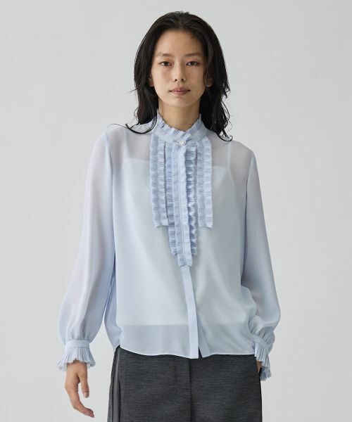 LANVIN COLLECTION / ランバン コレクション シャツ・ブラウス | フリルシフォンブラウス | 詳細1