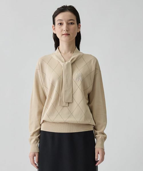 LANVIN COLLECTION / ランバン コレクション ニット・セーター | 16ゲージアイレット柄ニット | 詳細1