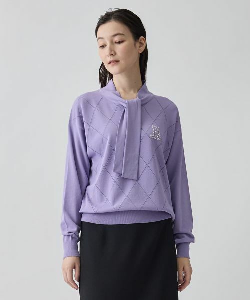 LANVIN COLLECTION / ランバン コレクション ニット・セーター | 16ゲージアイレット柄ニット | 詳細14