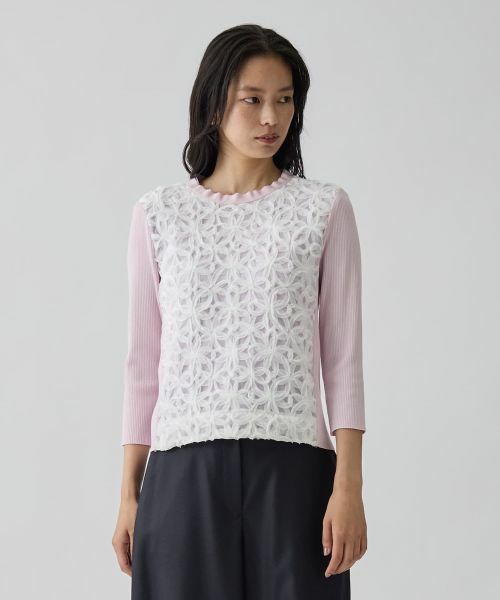 LANVIN COLLECTION / ランバン コレクション ニット・セーター | 14ゲージレースデザインニット | 詳細1