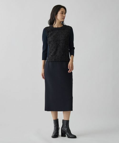 LANVIN COLLECTION / ランバン コレクション ニット・セーター | 14ゲージレースデザインニット | 詳細12