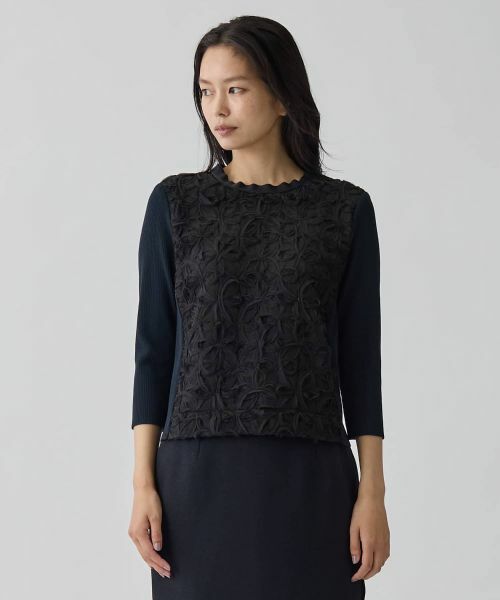 LANVIN COLLECTION / ランバン コレクション ニット・セーター | 14ゲージレースデザインニット | 詳細7