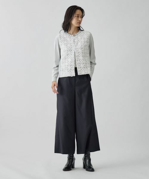 LANVIN COLLECTION / ランバン コレクション ニット・セーター | 16ゲージレースデザインカーディガン | 詳細6