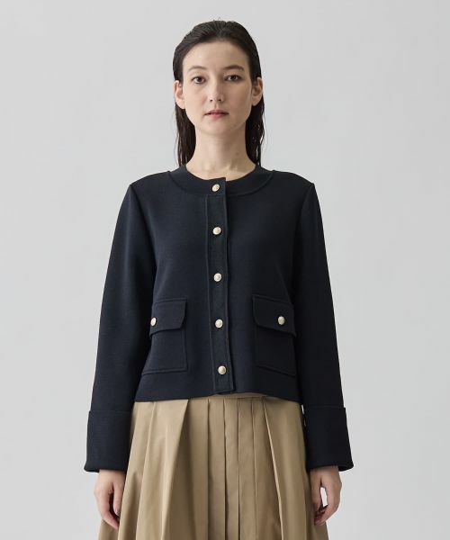 LANVIN COLLECTION / ランバン コレクション テーラードジャケット | 14ゲージミラノリブニットジャケット | 詳細2