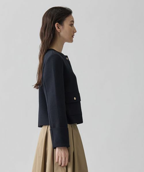 LANVIN COLLECTION / ランバン コレクション テーラードジャケット | 14ゲージミラノリブニットジャケット | 詳細5