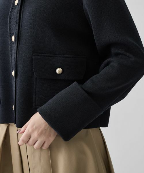 LANVIN COLLECTION / ランバン コレクション テーラードジャケット | 14ゲージミラノリブニットジャケット | 詳細7