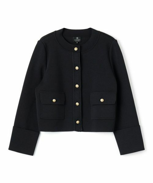 LANVIN COLLECTION / ランバン コレクション テーラードジャケット | 14ゲージミラノリブニットジャケット（ネイビー）