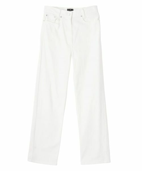 LANVIN COLLECTION / ランバン コレクション その他パンツ | ムラ糸ストレッチデニムパンツ(ホワイト)