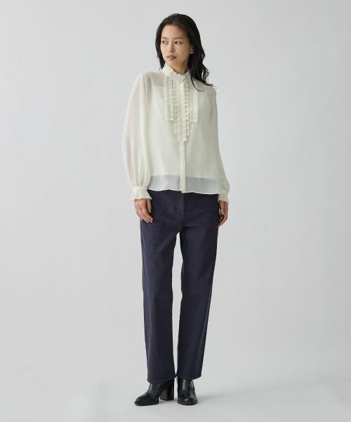 LANVIN COLLECTION / ランバン コレクション その他パンツ | ムラ糸ストレッチデニムパンツ | 詳細17