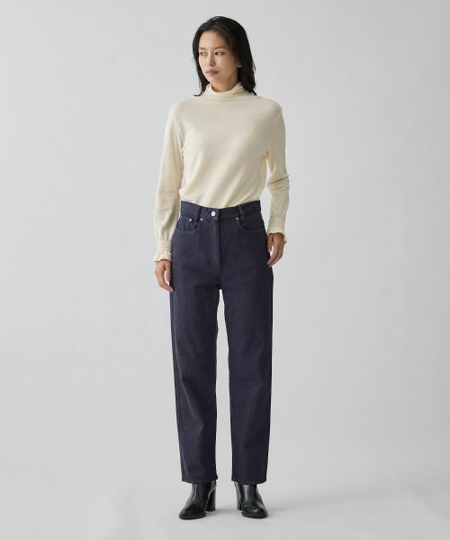 LANVIN COLLECTION / ランバン コレクション その他パンツ | ムラ糸ストレッチデニムパンツ | 詳細6