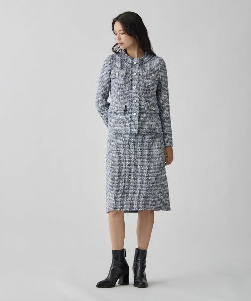 LANVIN COLLECTION / ランバン コレクション テーラードジャケット | ファンシーヤーンツイードジャケット | 詳細10