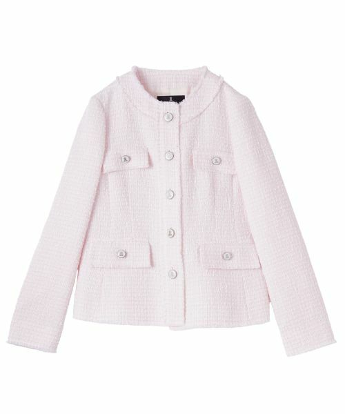 LANVIN COLLECTION / ランバン コレクション テーラードジャケット | ファンシーヤーンツイードジャケット（ライトピンク）