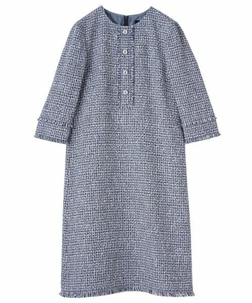 LANVIN COLLECTION / ランバン コレクション ドレス | ファンシーヤーンツイードワンピース(ブルー系)