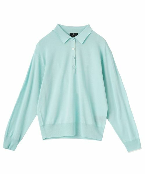 LANVIN COLLECTION / ランバン コレクション ニット・セーター | ポロシャツデザイン プルオーバーニット（ライトグリーン）
