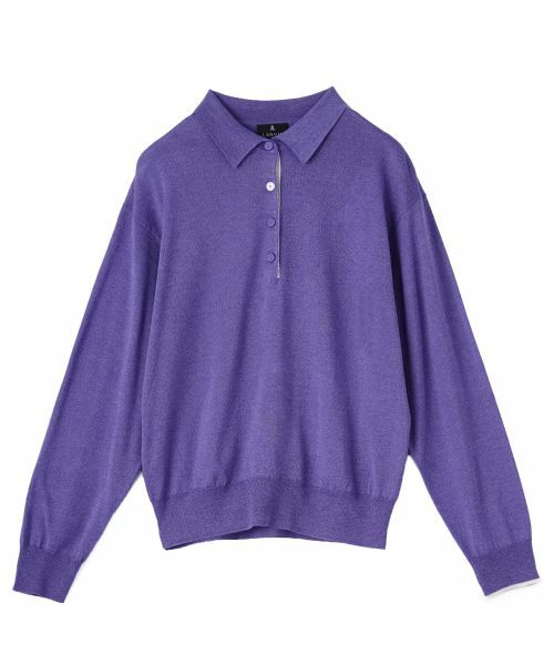 LANVIN COLLECTION / ランバン コレクション ニット・セーター | ポロシャツデザイン プルオーバーニット（ブルー）