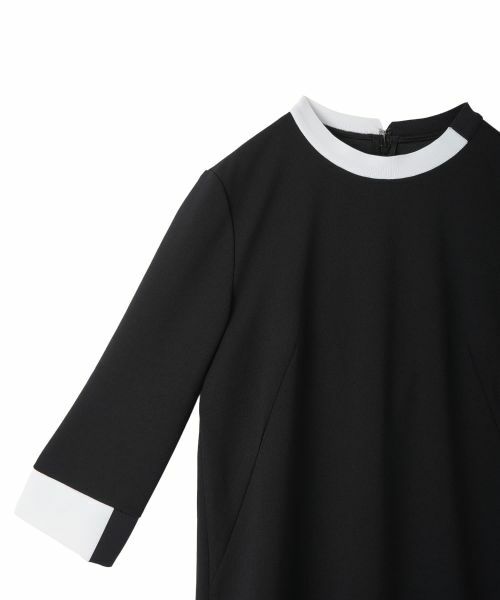 LANVIN COLLECTION / ランバン コレクション ドレス | クルーネック 配色デザインワンピース | 詳細3