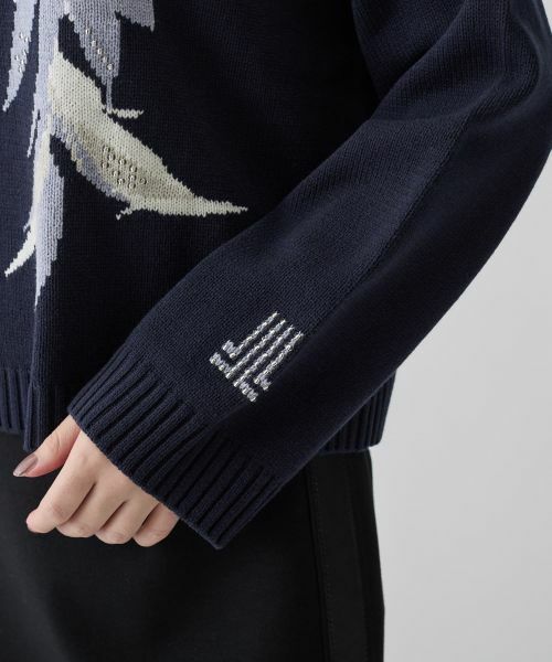 LANVIN COLLECTION / ランバン コレクション ニット・セーター | インターシャ リーフ柄ニット | 詳細13