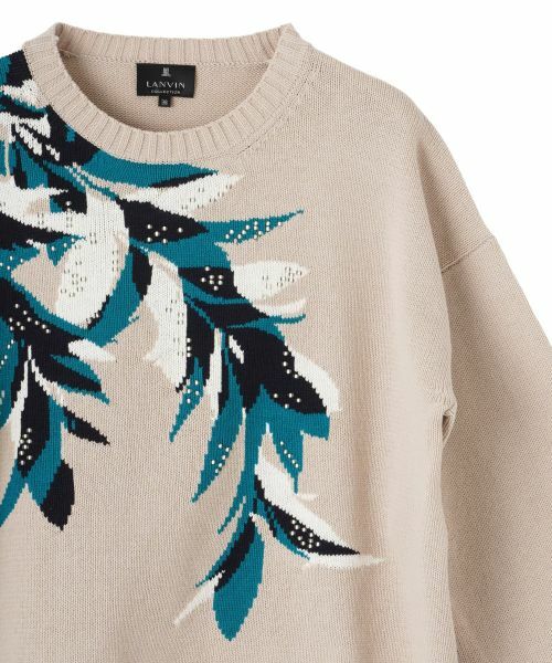 LANVIN COLLECTION / ランバン コレクション ニット・セーター | インターシャ リーフ柄ニット | 詳細16