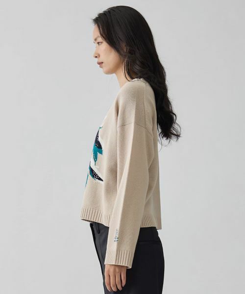 LANVIN COLLECTION / ランバン コレクション ニット・セーター | インターシャ リーフ柄ニット | 詳細2