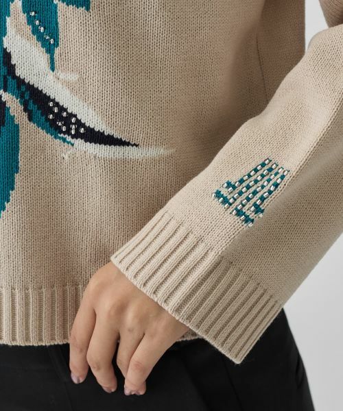 LANVIN COLLECTION / ランバン コレクション ニット・セーター | インターシャ リーフ柄ニット | 詳細6