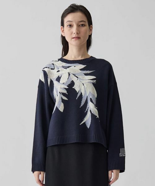 LANVIN COLLECTION / ランバン コレクション ニット・セーター | インターシャ リーフ柄ニット | 詳細8