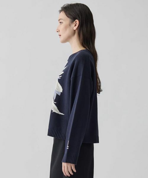 LANVIN COLLECTION / ランバン コレクション ニット・セーター | インターシャ リーフ柄ニット | 詳細9