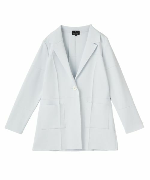 LANVIN COLLECTION / ランバン コレクション テーラードジャケット | ミラノリブニットジャケット（シルバー）