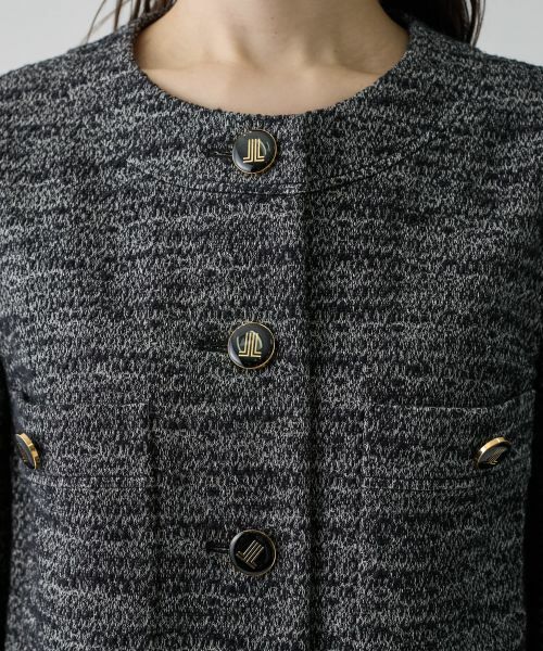 LANVIN COLLECTION / ランバン コレクション テーラードジャケット | ストレッチツイードノ—カラージャケット | 詳細10