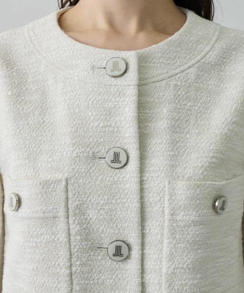 LANVIN COLLECTION / ランバン コレクション テーラードジャケット | ストレッチツイードノ—カラージャケット | 詳細5