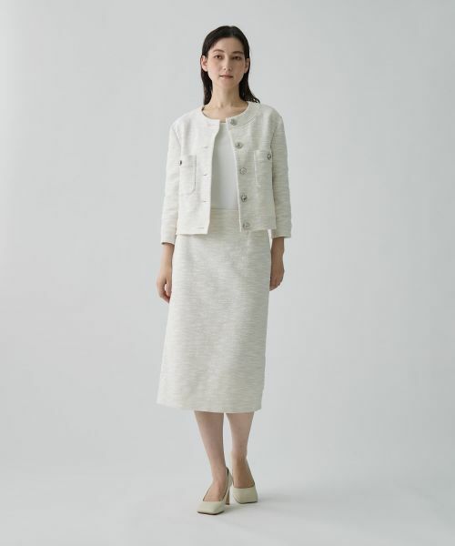 LANVIN COLLECTION / ランバン コレクション テーラードジャケット | ストレッチツイードノ—カラージャケット | 詳細6