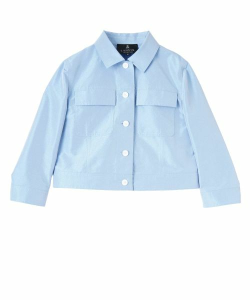 LANVIN COLLECTION / ランバン コレクション テーラードジャケット | シルクメタルクロスジャケット（ライトブルー）