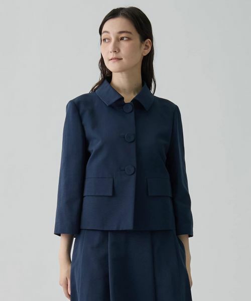 LANVIN COLLECTION / ランバン コレクション テーラードジャケット | グログラン後染ジャケット | 詳細1