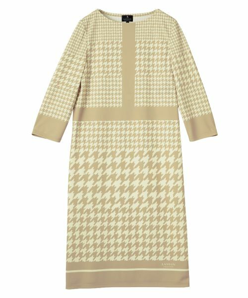 LANVIN COLLECTION / ランバン コレクション ドレス | 千鳥柄ワンピース（キャメル）