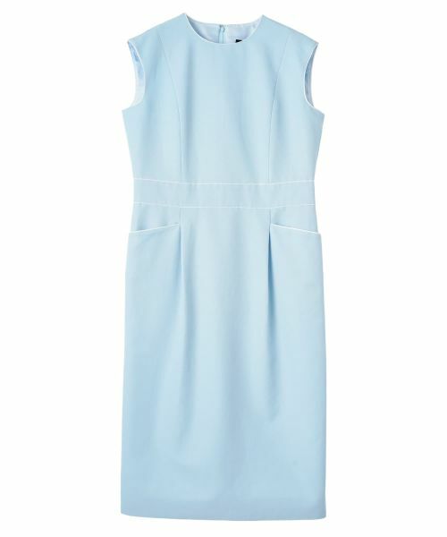 LANVIN COLLECTION / ランバン コレクション ドレス | グログラン後染ワンピース（ライトブルー）