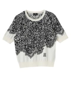 LANVIN COLLECTION / ランバン コレクション ニット・セーター | 18ゲージ袋ジャカードレース柄ニット